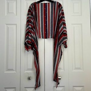 Sheer boho tie up top